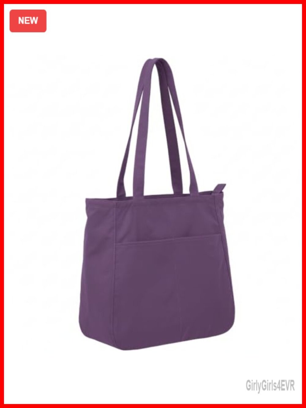 Lightweight Nylon Tote Bag with Zipper, 14" Laptop Pocket, Shoulder Strap